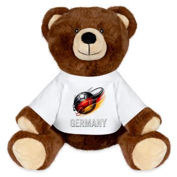 Football de la flamme d'Allemagne - Nounours RecycelBär® marron - blanc - Devant