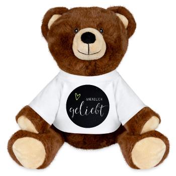 Unendlich Geliebt - MiniFeet® RecycelBär® Braun - Weiß - Vorne