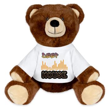 Deep House. - MiniFeet® RecycelBär® Braun - Weiß - Vorne