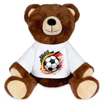 Belgian football - MiniFeet® RecycelBär® Teddy Bear Brown - white - Front