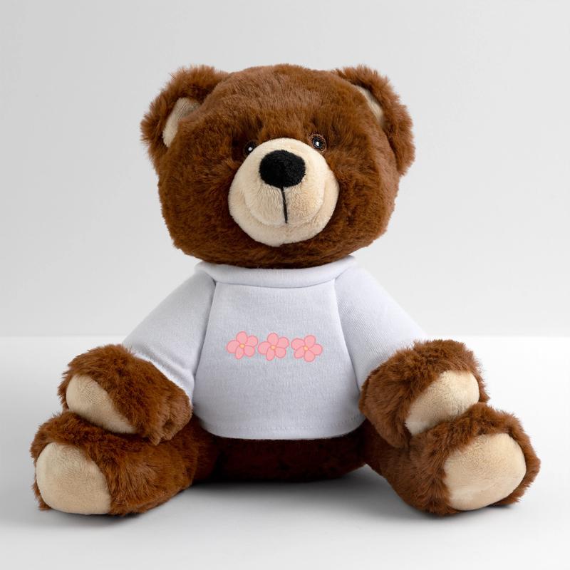 Trois fleurs fleur plante rose forme Nounours RecycelBär® marron