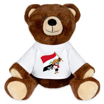 Iraq fan dog - MiniFeet® RecycelBär® Teddy Bear Brown - white - Front