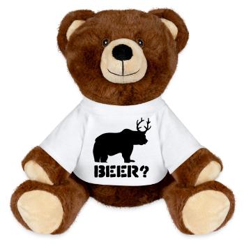 beer - MiniFeet® RecycelBär® Braun - Weiß - Vorne