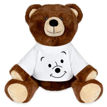 Laughing bear - MiniFeet® RecycelBär® Teddy Bear Brown - white - Front