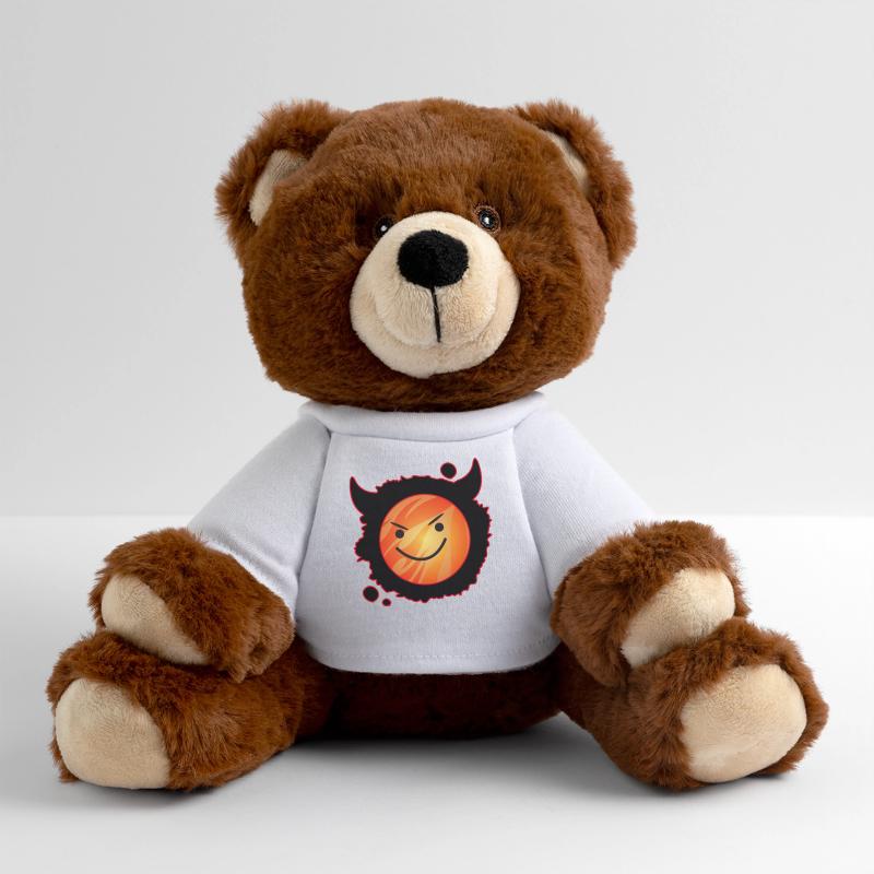 cute devil in flames and glowing face MiniFeet® RecycelBär® Teddy Bear Brown