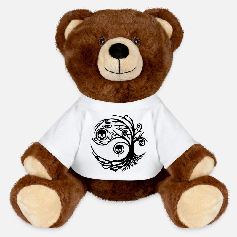 Arbre noir aux crânes - Nounours RecycelBär® marron - blanc
