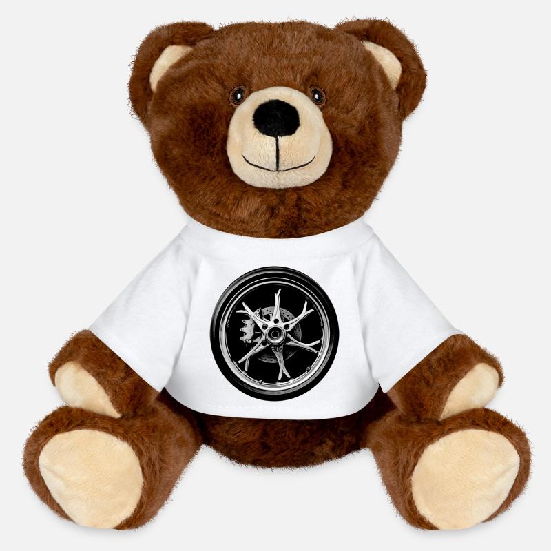 Motorcycle rim - MiniFeet® RecycelBär® Teddy Bear Brown - white