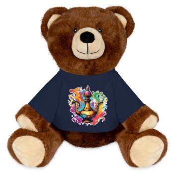 Wunderlampe / Wünsche /Orient / Wunder / Genie - MiniFeet® RecycelBär® Braun - French Navy - Vorne