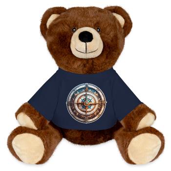 Kompass / Himmelsrichtung / Reisen / Survival - MiniFeet® RecycelBär® Braun - French Navy - Vorne