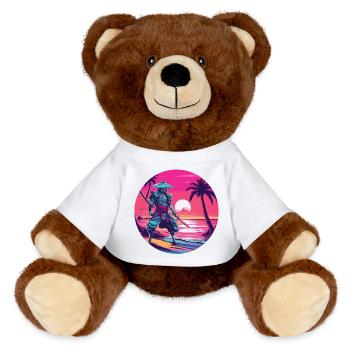 Samouraï / Japonais / Harakiri / Katana / Homme - Nounours RecycelBär® marron - blanc - Devant