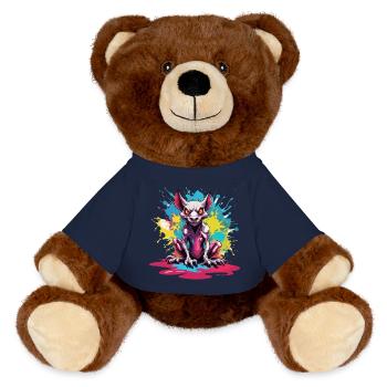 Chupacabra / Sucking Creature / Monster /Spain - MiniFeet® RecycelBär® Teddy Bear Brown - french navy - Front