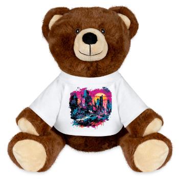 Apocalypse / Doomsday / Destruction / Anarchy - MiniFeet® RecycelBär® Teddy Bear Brown - white - Front