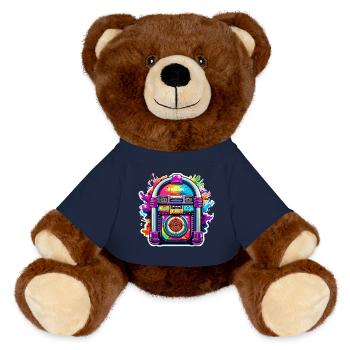 Jukebox / Automate musical / Rétro / années 50 - Nounours RecycelBär® marron - bleu marine - Devant