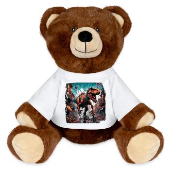 Dinosaur / Animal / Prehistoric / Reptile / Boys - MiniFeet® RecycelBär® Teddy Bear Brown - white - Front