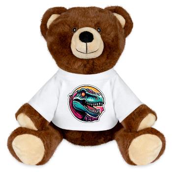 Dinosaur / Animal / Prehistoric / Reptile / Boys - MiniFeet® RecycelBär® Teddy Bear Brown - white - Front