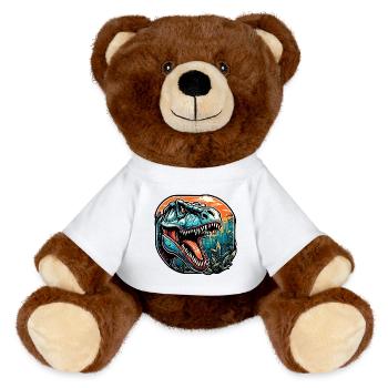 Dinosaur / Animal / Prehistoric / Reptile / Boys - MiniFeet® RecycelBär® Teddy Bear Brown - white - Front