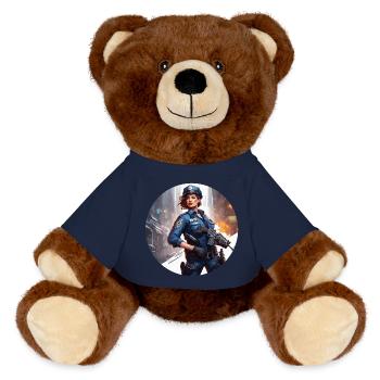 Polizei / Einsatz / Beruf / Job / Einsatzkräfte - MiniFeet® RecycelBär® Braun - French Navy - Vorne