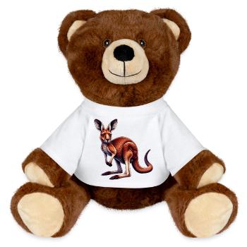 Kangourou - Nounours RecycelBär® marron - blanc - Devant