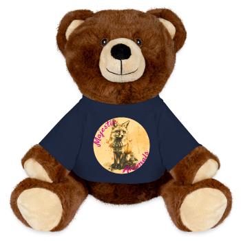 Majestic Animals: Schlauer Fuchs - MiniFeet® RecycelBär® Braun - French Navy - Vorne