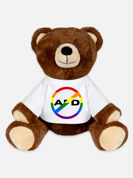 Gegen die AfD - MiniFeet® RecycelBär® Braun - Weiß