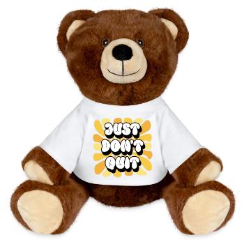 Just Don't Quit Positive Affirmationen Sonnenblume - MiniFeet® RecycelBär® Braun - Weiß - Vorne