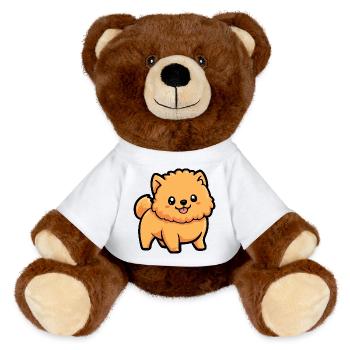 Chow Chow Chien Bande dessinée Mignon - Nounours RecycelBär® marron - blanc - Devant
