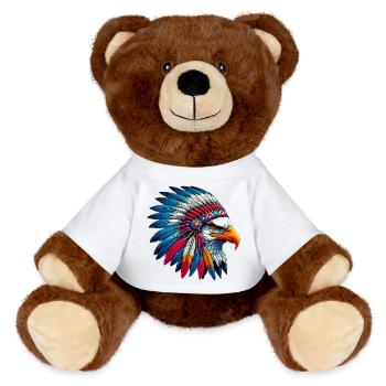 Aigle amérindien Peaux rouges américaines - Nounours RecycelBär® marron - blanc - Devant