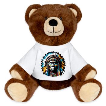 American Indian American - MiniFeet® RecycelBär® Teddy Bear Brown - white - Front