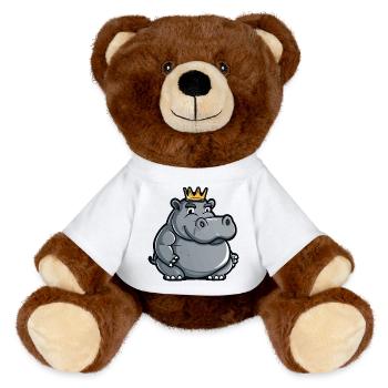 Hippopotame Cartoon Couronne - Nounours RecycelBär® marron - blanc - Devant