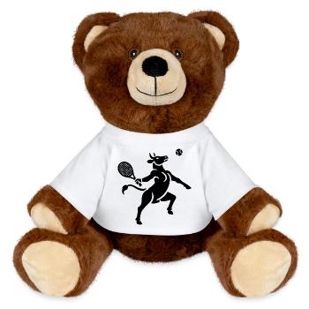 Cow Tennis Tennis Ball Balancing Horn Silhouette - MiniFeet® RecycelBär® Teddy Bear Brown - white - Front