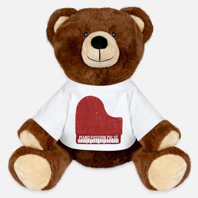Piano Passion Pulse - MiniFeet® RecycelBär® Teddy Bear Brown - white