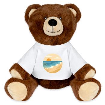 Strand mit Sonne - MiniFeet® RecycelBär® Braun - Weiß - Vorne