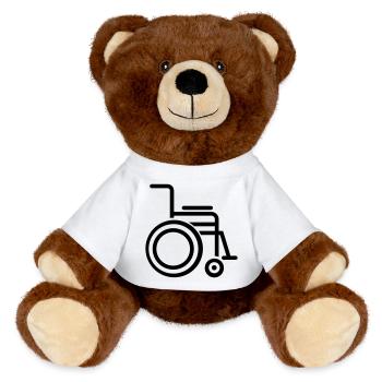 wheelchair - MiniFeet® RecycelBär® Teddy Bear Brown - white - Front