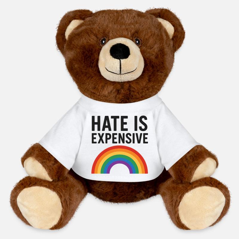 Hate Is Expensive Rainbow - MiniFeet® RecycelBär® Teddy Bear Brown - white