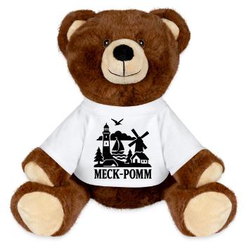 meckpomm silhouette - MiniFeet® RecycelBär® Braun - Weiß - Vorne