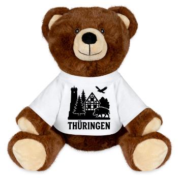 Silhouette Thuringe - Nounours RecycelBär® marron - blanc - Devant