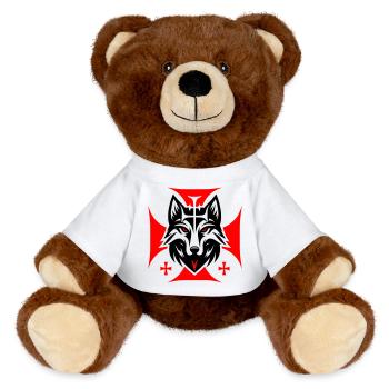 Demon Silhouette - MiniFeet® RecycelBär® Teddy Bear Brown - white - Front