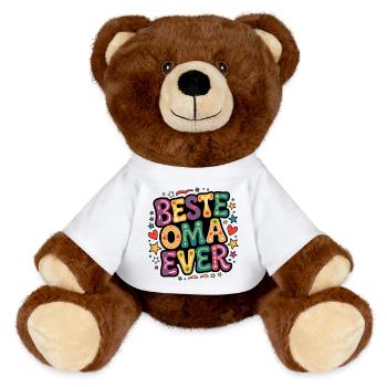 Meilleure grand-mère de tous les temps - Nounours RecycelBär® marron - blanc - Devant