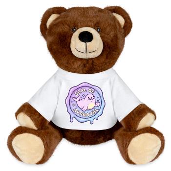 Seal of Approval - Robben Gütesiegel - MiniFeet® RecycelBär® Teddy Bear Brown - white - Front