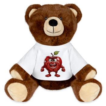 Apfel - MiniFeet® RecycelBär® Braun - Weiß - Vorne