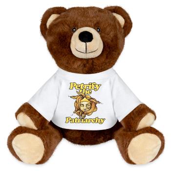Pétrifier le patriarcat - Nounours RecycelBär® marron - blanc - Devant