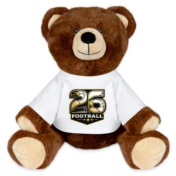 26 Fußball - MiniFeet® RecycelBär® Braun - Weiß - Vorne