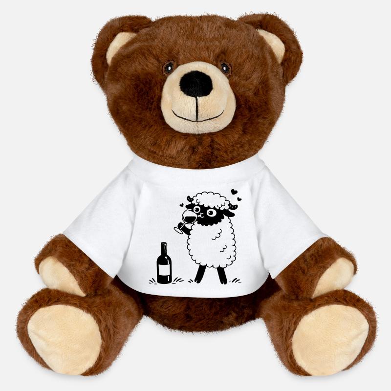 Mouton vin - Nounours RecycelBär® marron - blanc