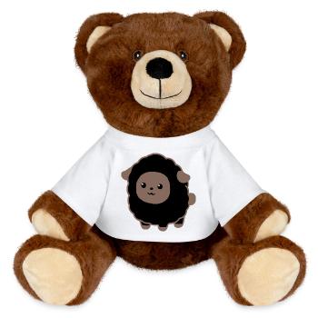 Mouton noir - Nounours RecycelBär® marron - blanc - Devant