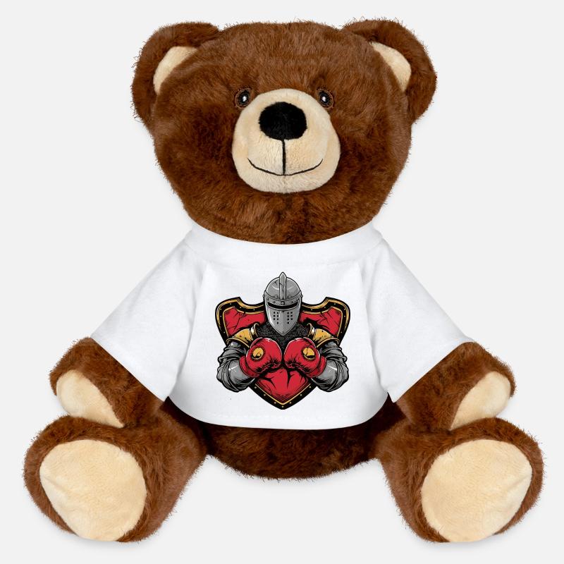 Knight Boxer MMA - MiniFeet® RecycelBär® Teddy Bear Brown - white
