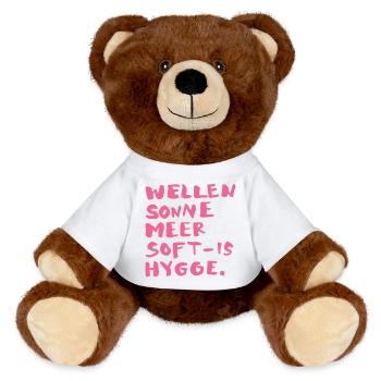 hygge words pink - MiniFeet® RecycelBär® Braun - Weiß - Vorne