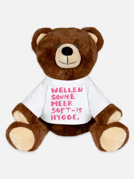 hygge words pink - MiniFeet® RecycelBär® Braun - Weiß