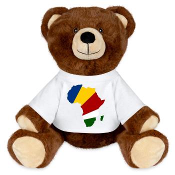 Seychellen_Flagge_Afrika - Nounours RecycelBär® marron - blanc - Devant