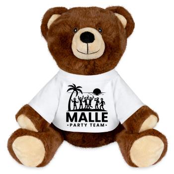 Malle Party Team Holiday - MiniFeet® RecycelBär® Teddy Bear Brown - white - Front