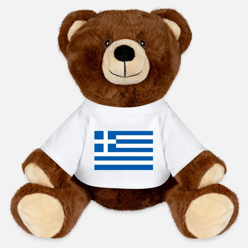 Greece - MiniFeet® RecycelBär® Teddy Bear Brown - white